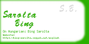 sarolta bing business card